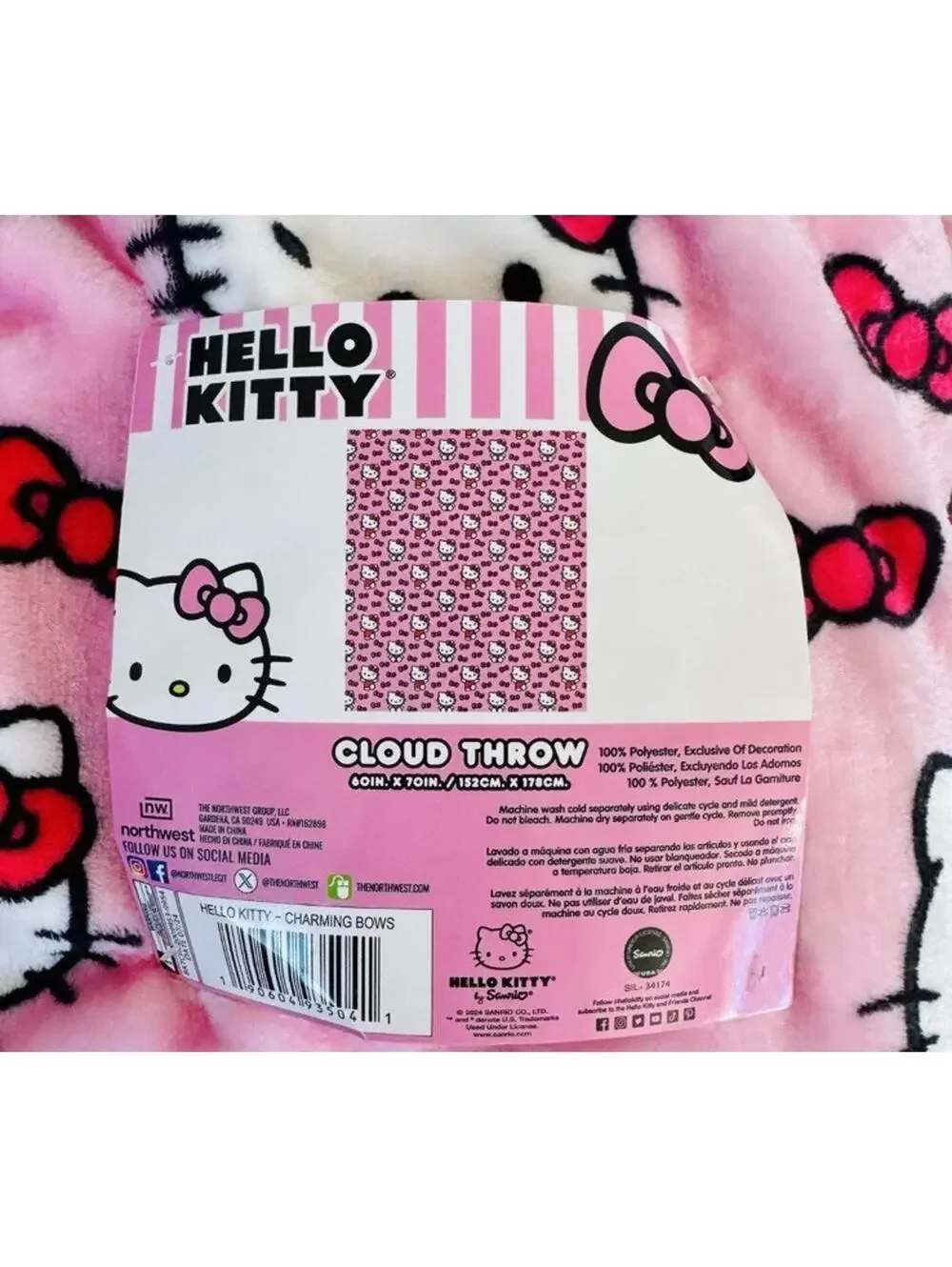 Hello Kitty Cloud Throw Blanket 60